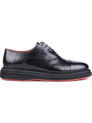 Shoetyle - Siyah Hakiki Açma Deri Bağcıklı Erkek Klasik Ayakkabı 250-2035