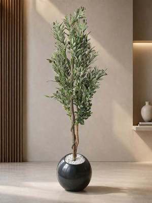 Dekoratif Yapay Zeytin Ağacı – Doğal Doku & Modern Saksı Tasarımı