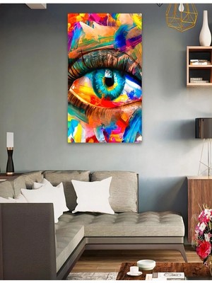 Şehzat Karma Renkli Göz Dekoratif Kanvas Duvar Tablo