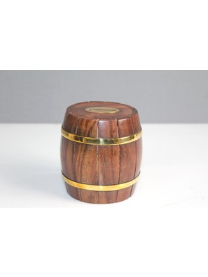 Pirinç Detaylı Fıçı Kumbara Model 1  Veralya Tech