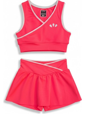 Minipodyum Kız Çocuk Spor Takım Şort Etekli Çapraz Detaylı