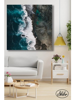 Şehzat Tekli Kare Kanvas Dekoratif Duvar Tablosu Salon Yatak Odası Mutfak Kafe Ofis Plaj Manzarası