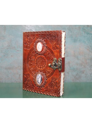 Taşlı Deri Defter Model 9  Veralya Tech