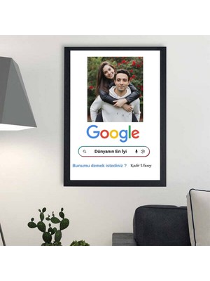 Çılgıntrend Sevgiliye Özel Google Arama Çubuğu Tasarımlı Çerçeve – Isimli ve Fotoğraflı Yaratıcı Hediye