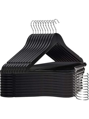 Calperia 6 Adet Ahşap Görünümlü 360° Döner Plastik Elbise Askısı