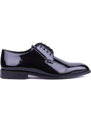 Shoetyle - Hakiki Rugan Deri Siyah Renk Erkek Klasik Ayakkabı - 900-4804