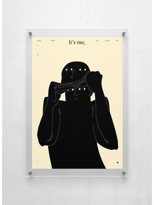 Lamazif It’s Me Modern Pleksi Cam Duvar Tablosu – Vidali Akrilik Duvar Dekoru, Minimal Sanat Poster