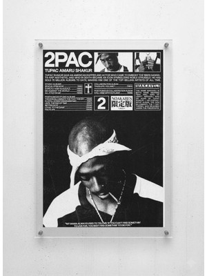 Lamazif Pleksi Cam Duvar Tablosu – 2pac Tupac Shakur Tipografik Modern Sanat Poster | Akrilik Tablo