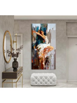 Şehzat Yağlı Boya Görünümlü Balerin Kız Kanvas Duvar Tablo