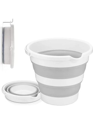 Calperia 12.8 Litre Katlanabilir Akordiyon Tasarımlı Kova, Gri