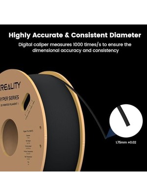 Hyper Pla 1.75 mm 1 kg Siyah Filament