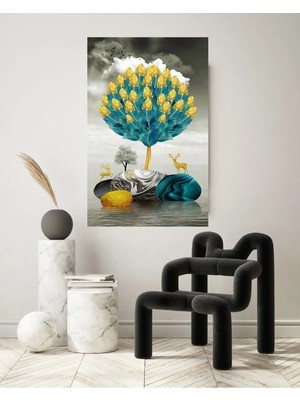 Şehzat Altın Geyik Kanvas Tablo