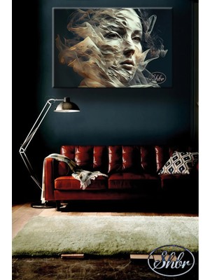 Şehzat Tekli Yatay Kanvas Tablo Soyut Estetik Mistik Kadın Portre Dekoratif Kanvas Duvar Tablosu