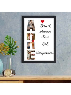 Çılgıntrend "biricik Annem Seni Çok Seviyorum" Yazılı Kolaj Çerçeve – 4 Fotoğraflı Anı Tablosu