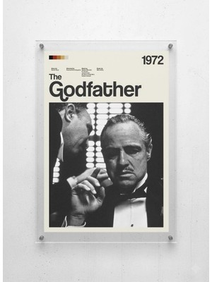 Lamazif The Godfather 1972 Film Posteri – Şeffaf Pleksi Arası Duvar Tablosu | Minimal Sinema Dekoru