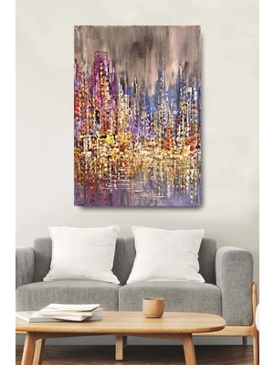 Şehzat Soyut Renkli Şekiller Dekoratif Kanvas Duvar Tablosu Ev Ofis Hediyelik Tablo