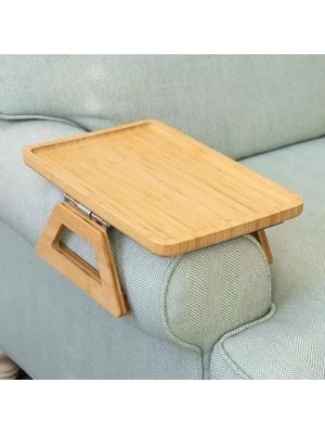 Calperia Menteşeli Bambu Koltuk Tepsisi - Kaymaz ve Kolay Kullanımlı