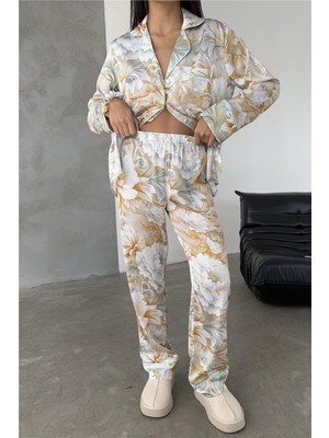 Coccolarsi Eleganza Sogno Saten Uzun Pijama Takımı CCR39