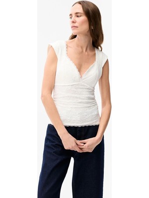 Adl Kolsuz Dantel Bluz Vanilya 11546594000