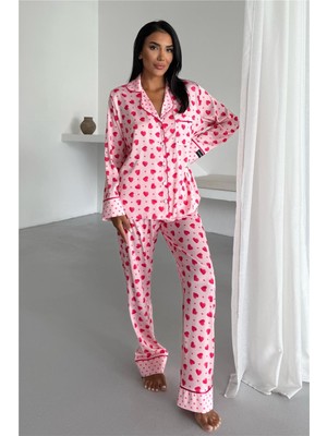Coccolarsi Viaggio Creativo Saten Uzun Pijama Takımı VCK0301