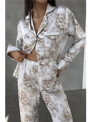 Coccolarsi Eleganza Sogno Saten Uzun Pijama Takımı CCR02