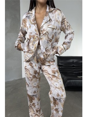 Coccolarsi Eleganza Sogno Saten Uzun Pijama Takımı CCR05