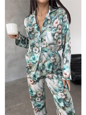 Coccolarsi Eleganza Sogno Saten Uzun Pijama Takımı CCR08