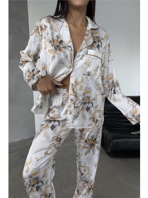 Coccolarsi Eleganza Sogno Saten Uzun Pijama Takımı CCR16