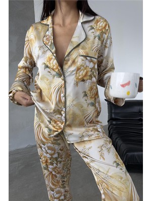Coccolarsi Eleganza Sogno Saten Uzun Pijama Takımı CCR24