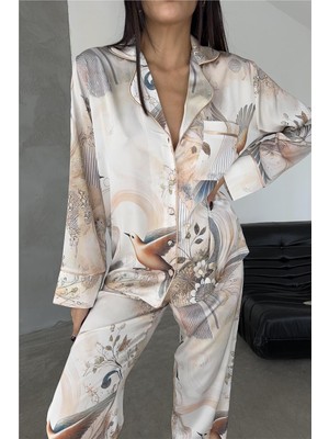 Coccolarsi Eleganza Sogno Saten Uzun Pijama Takımı CCR27