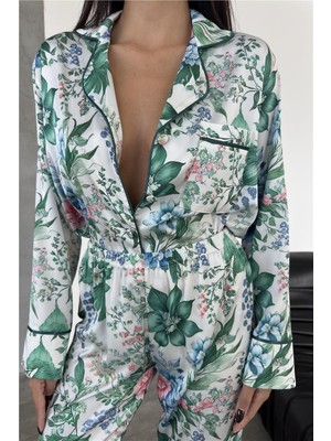 Coccolarsi Eleganza Sogno Saten Uzun Pijama Takımı CCR29