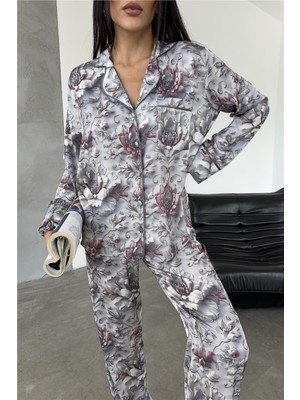 Coccolarsi Eleganza Sogno Saten Uzun Pijama Takımı CCR11