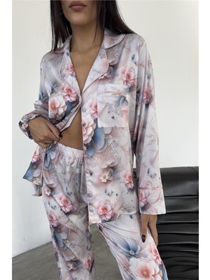 Coccolarsi Eleganza Sogno Saten Uzun Pijama Takımı CCR28