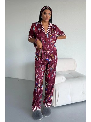 Coccolarsi Mondo Allegro Saten Kısa Kol Pantolon Pijama Takımı MA5813
