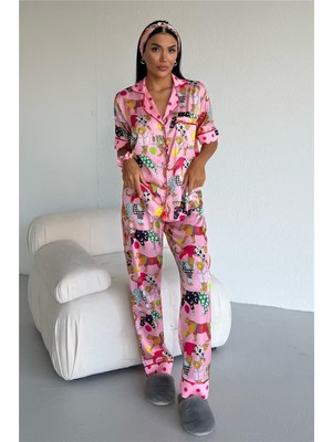 Coccolarsi Mondo Allegro Saten Kısa Kol Pantolon Pijama Takımı MA5801