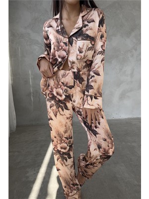 Coccolarsi Eleganza Sogno Saten Uzun Pijama Takımı CCR36