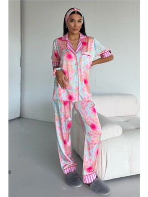 Coccolarsi Mondo Allegro Saten Kısa Kol Pantolon Pijama Takımı MA5821