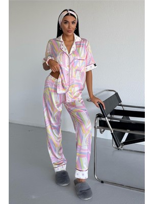 Coccolarsi Mondo Allegro Saten Kısa Kol Pantolon Pijama Takımı MA5803