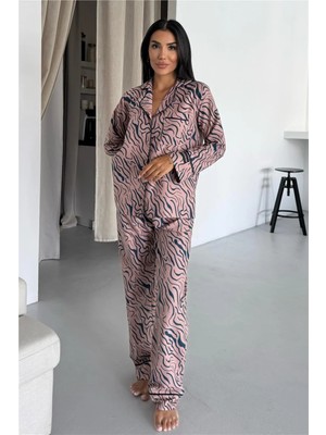 Coccolarsi Eleganza Selvaggia Taş Uzun Pijama Takımı