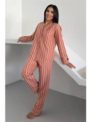 Coccolarsi Sottile Selvaggio Vizon Uzun Pijama Takımı