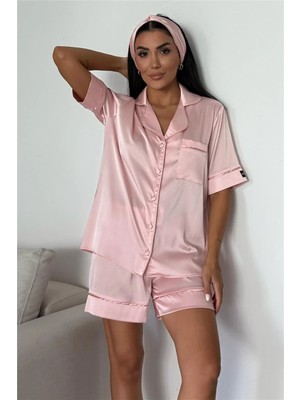 Coccolarsi Nobiltà Della Notte Pudra Pembesi Saten Kısa Pijama Takımı