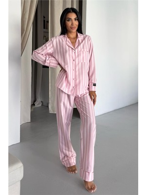 Coccolarsi Sottile Selvaggio Pudra Pembesi Uzun Pijama Takımı