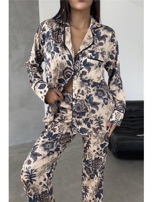 Coccolarsi Eleganza Sogno Saten Uzun Pijama Takımı CCR01