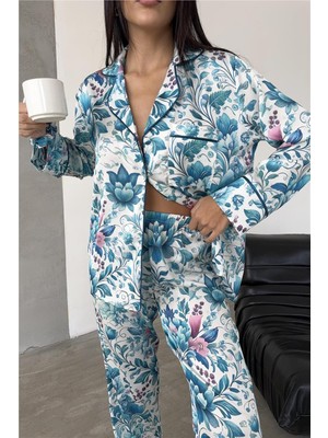 Coccolarsi Eleganza Sogno Saten Uzun Pijama Takımı CCR03