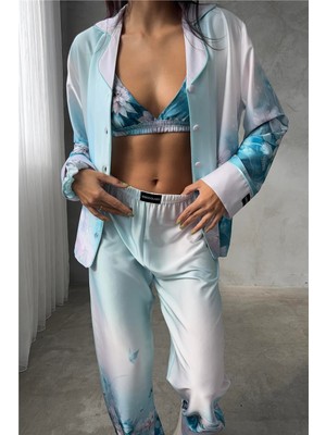 Coccolarsi Corso D'acqua Saten Üçlü Pijama Takımı CDK14