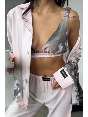 Coccolarsi Corso D'acqua Saten Üçlü Pijama Takımı CDK20