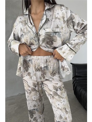 Coccolarsi Eleganza Sogno Saten Uzun Pijama Takımı CCR09