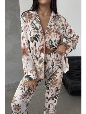 Coccolarsi Eleganza Sogno Saten Uzun Pijama Takımı CCR13