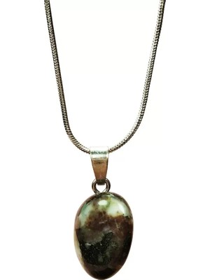 General Turmalin Doğal Taşı Zincirli El Yapımı Kolye Uç: 2 cm Zincir: 20 cm Kutulu