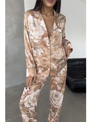 Coccolarsi Eleganza Sogno Saten Uzun Pijama Takımı CCR22